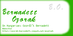 bernadett ozorak business card